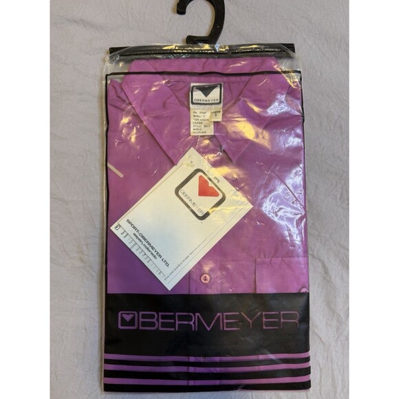 Obermeyer Vintage Magenta Nylon Long Sleeve Button Down Wind Ski Shirt Sz Small - Picture 2 of 7